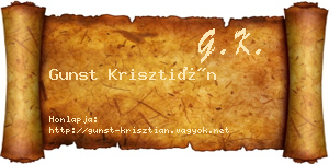 Gunst Krisztián névjegykártya